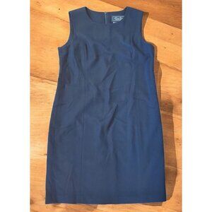 Terry Lewis Black Dress Women's Size Large 60% Wool Midi Sleeveless Classic‎ NWT